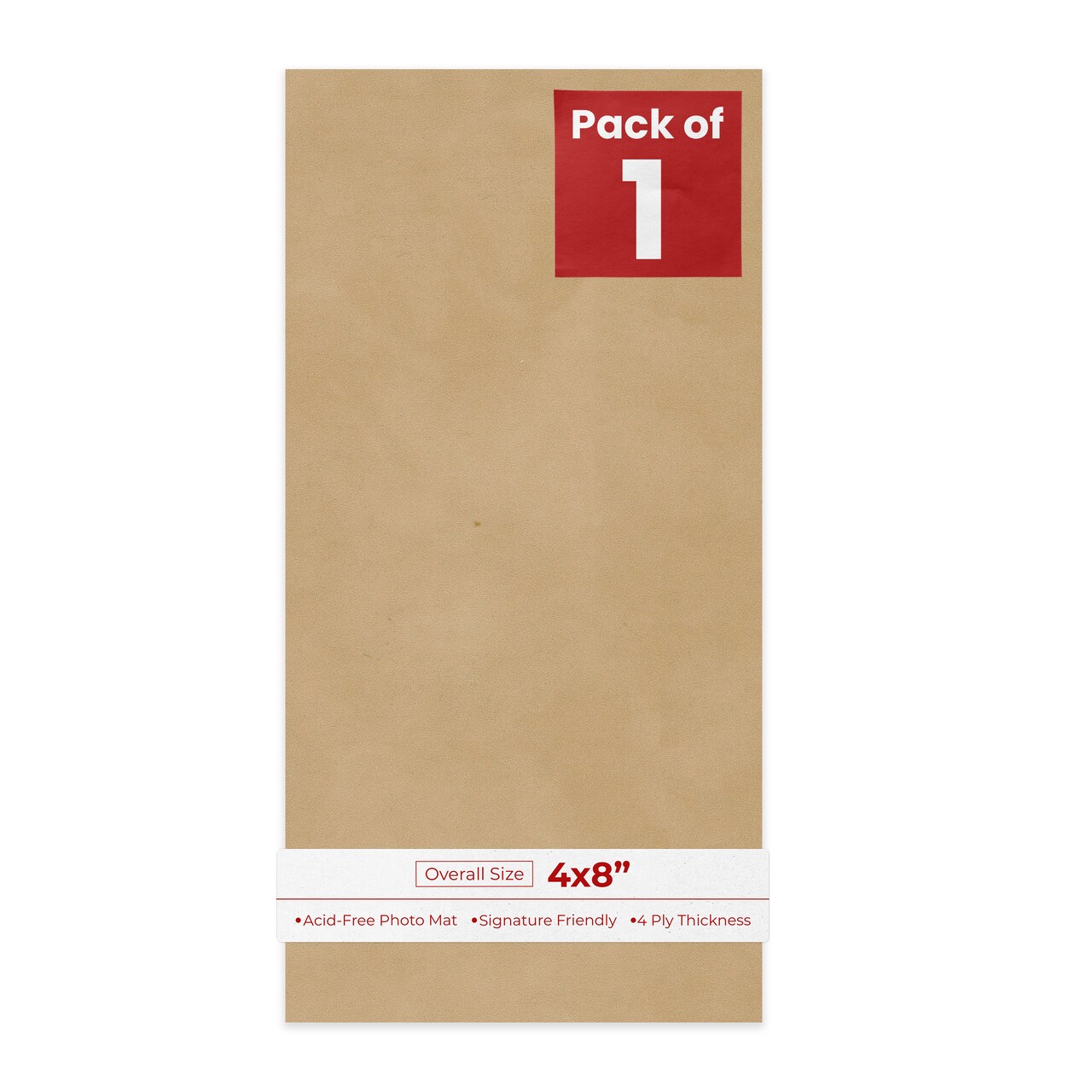 Beige Suede 4x8 Inch Uncut Mat Board - Blank Sheets, No Opening